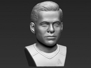 captain kirk chris pine star trek bust full color 3d printing 3D Baskı Modeli