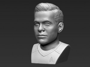 captain kirk chris pine star trek bust full color 3d printing 3D Baskı Modeli