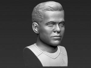 captain kirk chris pine star trek bust full color 3d printing 3D Baskı Modeli