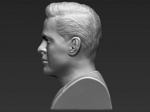 captain kirk chris pine star trek bust full color 3d printing 3D Baskı Modeli