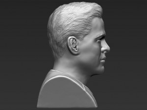 captain kirk chris pine star trek bust full color 3d printing 3D Baskı Modeli