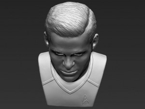 captain kirk chris pine star trek bust full color 3d printing 3D Baskı Modeli