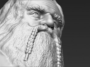 gimli lord of the rings bust 3d printing ready stl obj 3D 打印模型