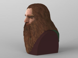 gimli lord of the rings bust full color 3d printing ready 3Dプリントモデル