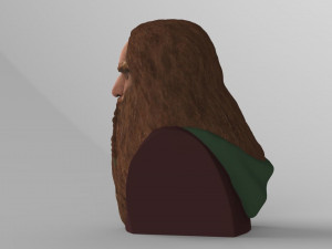 gimli lord of the rings bust full color 3d printing ready 3Dプリントモデル