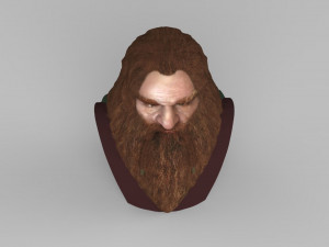 gimli lord of the rings bust full color 3d printing ready 3Dプリントモデル