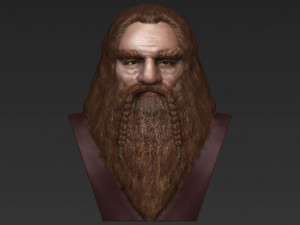 gimli lord of the rings bust full color 3d printing ready 3Dプリントモデル