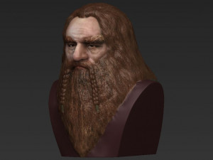 gimli lord of the rings bust full color 3d printing ready 3Dプリントモデル