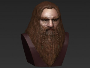 gimli lord of the rings bust full color 3d printing ready 3Dプリントモデル
