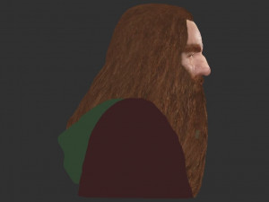 gimli lord of the rings bust full color 3d printing ready 3Dプリントモデル