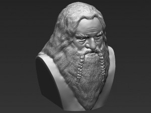 gimli lord of the rings bust full color 3d printing ready 3Dプリントモデル