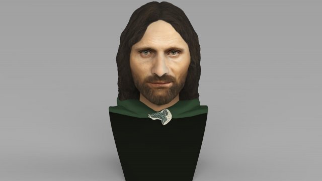aragorn bust lord of the rings for full color 3d printing 3Dプリントモデル .c4d .max .obj .3ds .fbx .stl .blend 
