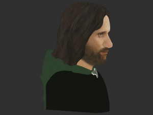 aragorn bust lord of the rings for full color 3d printing 3Dプリントモデル