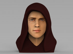anakin skywalker star wars bust ready for full color 3d printing 3D Print Model