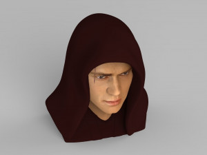 anakin skywalker star wars bust ready for full color 3d printing 3Dプリントモデル