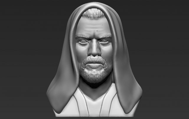 obi wan kenobi star wars bust 3d printing ready stl obj 3D Baskı Modeli .c4d .max .obj .3ds .fbx .stl .blend