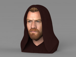obi wan kenobi star wars bust ready for full color 3d printing Modelo de Impressão 3D