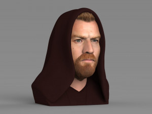 obi wan kenobi star wars bust ready for full color 3d printing Modelo de Impressão 3D