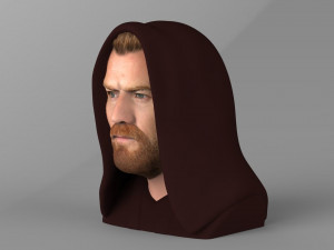 obi wan kenobi star wars bust ready for full color 3d printing Modelo de Impressão 3D