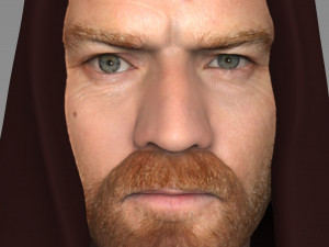 obi wan kenobi star wars bust ready for full color 3d printing Modelo de Impressão 3D