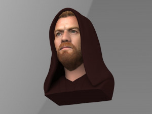 obi wan kenobi star wars bust ready for full color 3d printing Modelo de Impressão 3D