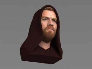 obi wan kenobi star wars bust ready for full color 3d printing Modelo de Impressão 3D