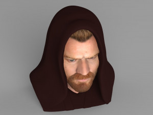 obi wan kenobi star wars bust ready for full color 3d printing Modelo de Impressão 3D