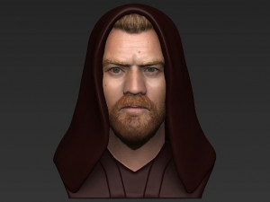 obi wan kenobi star wars bust ready for full color 3d printing Modelo de Impressão 3D
