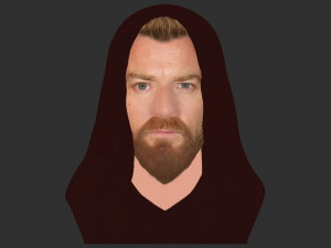 obi wan kenobi star wars bust ready for full color 3d printing Modelo de Impressão 3D