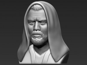 obi wan kenobi star wars bust ready for full color 3d printing Modelo de Impressão 3D