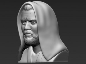 obi wan kenobi star wars bust ready for full color 3d printing Modelo de Impressão 3D
