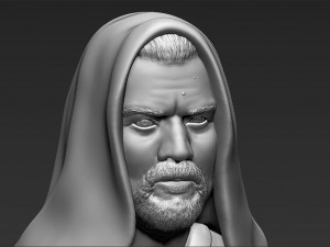 obi wan kenobi star wars bust ready for full color 3d printing Modelo de Impressão 3D