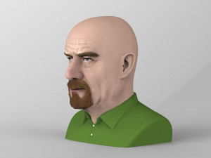 walter white breaking bad bust ready for full color 3d printing Modelo de impresión 3D