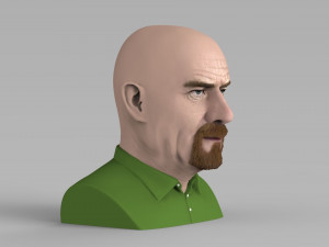 walter white breaking bad bust ready for full color 3d printing Modelo de impresión 3D