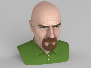 walter white breaking bad bust ready for full color 3d printing Modelo de impresión 3D