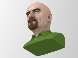 walter white breaking bad bust ready for full color 3d printing Modelo de impresión 3D