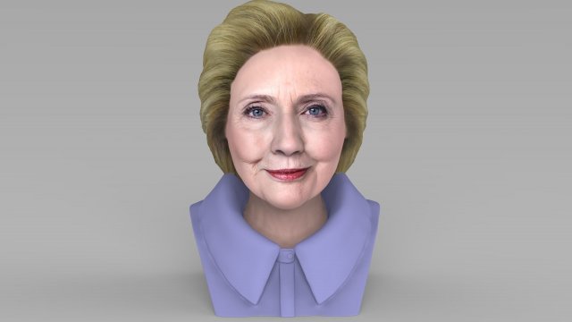 hillary clinton bust ready for full color 3d printing 3D Print Model .c4d .max .obj .3ds .fbx .stl .blend 