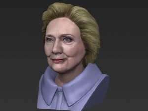 hillary clinton bust ready for full color 3d printing 3D Print Model