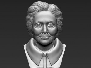 hillary clinton bust ready for full color 3d printing 3D Print Model