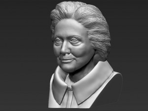hillary clinton bust ready for full color 3d printing 3D Print Model