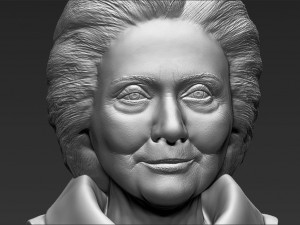 hillary clinton bust ready for full color 3d printing 3D Print Model