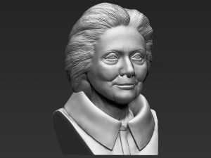 hillary clinton bust ready for full color 3d printing 3D Print Model