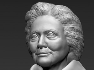 hillary clinton bust ready for full color 3d printing 3D Print Model