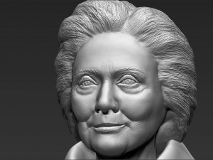 hillary clinton bust ready for full color 3d printing 3D Print Model