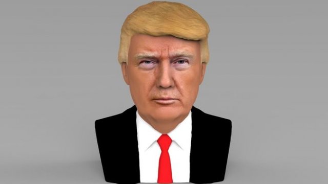 president donald trump bust ready for full color 3d printing 3D Print Model .c4d .max .obj .3ds .fbx .stl .blend 