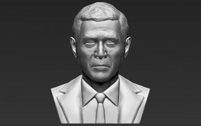 president george w bush bust 3d printing ready stl obj Model Cetak 3D .c4d .max .obj .3ds .fbx .stl .blend 