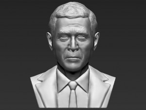 president george w bush bust 3d printing ready stl obj 3D Print Model