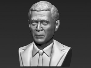 president george w bush bust 3d printing ready stl obj Model Cetak 3D