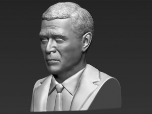 president george w bush bust 3d printing ready stl obj Model Cetak 3D