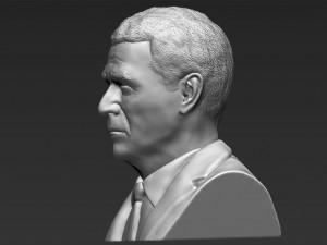 president george w bush bust 3d printing ready stl obj Model Cetak 3D